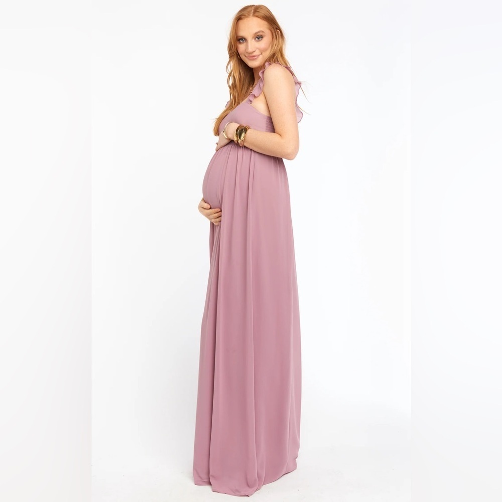 NWT Show Me Your Mumu June Maxi Bridesmaid Dress in Antique Rose Chiffon - Picture 3 of 8